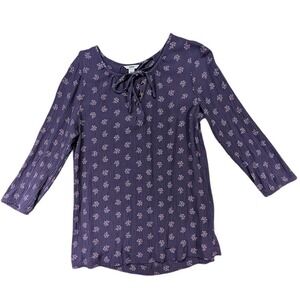 Sonoma Tunic Top Womens M Purple Cottagecore Peasant Romantic Boho Grandmacore